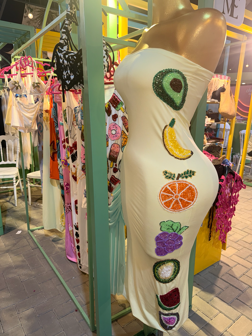 Fruits beaded dress
