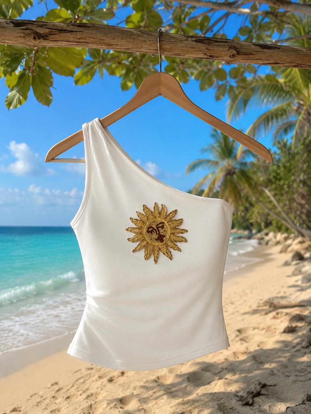 HANDMADE BEADED “Sunny Day” Top