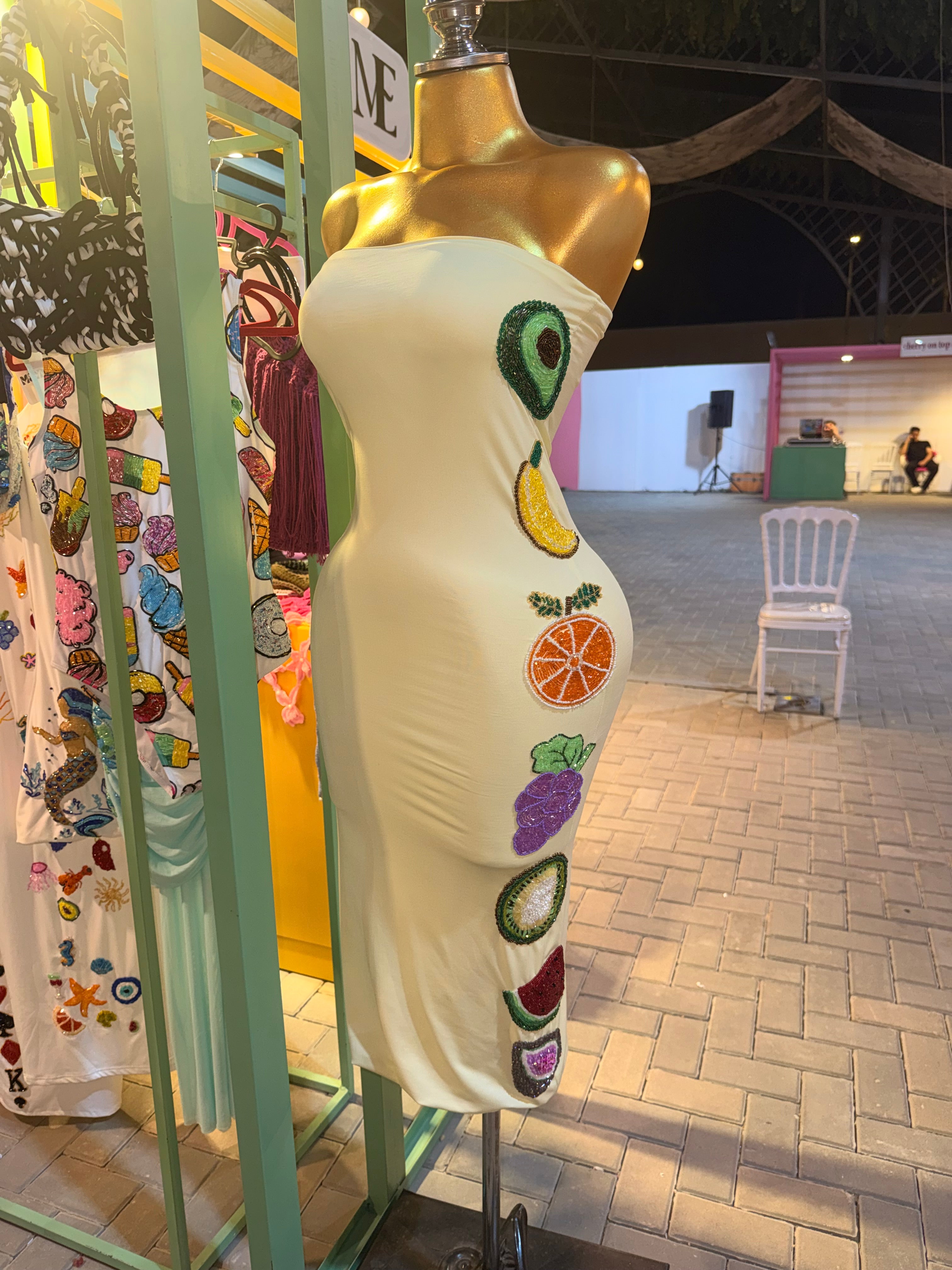 Fruits beaded dress