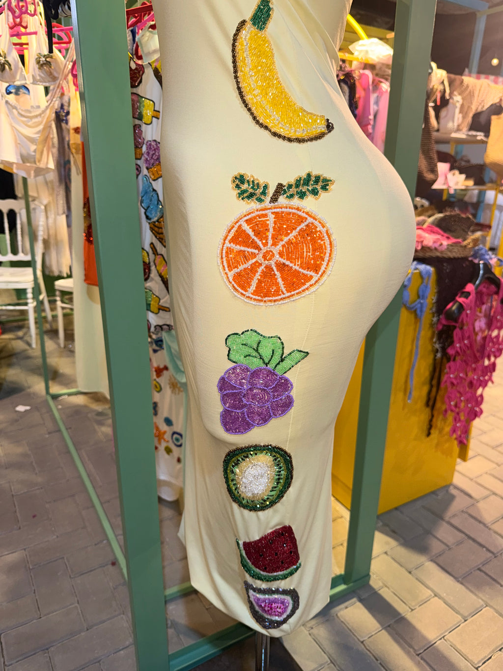 Fruits beaded dress