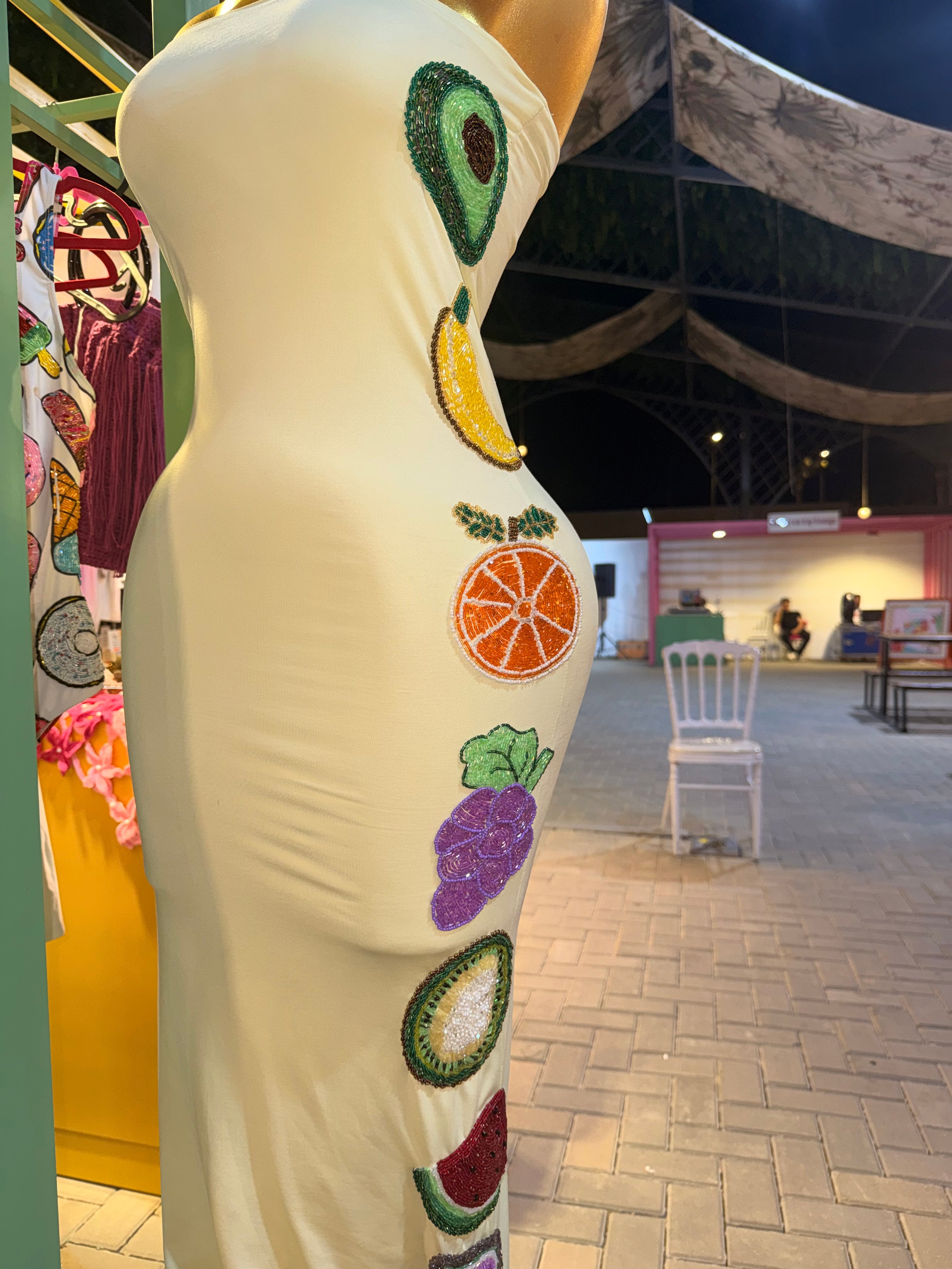 Fruits beaded dress