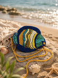 Hand beaded fish bag