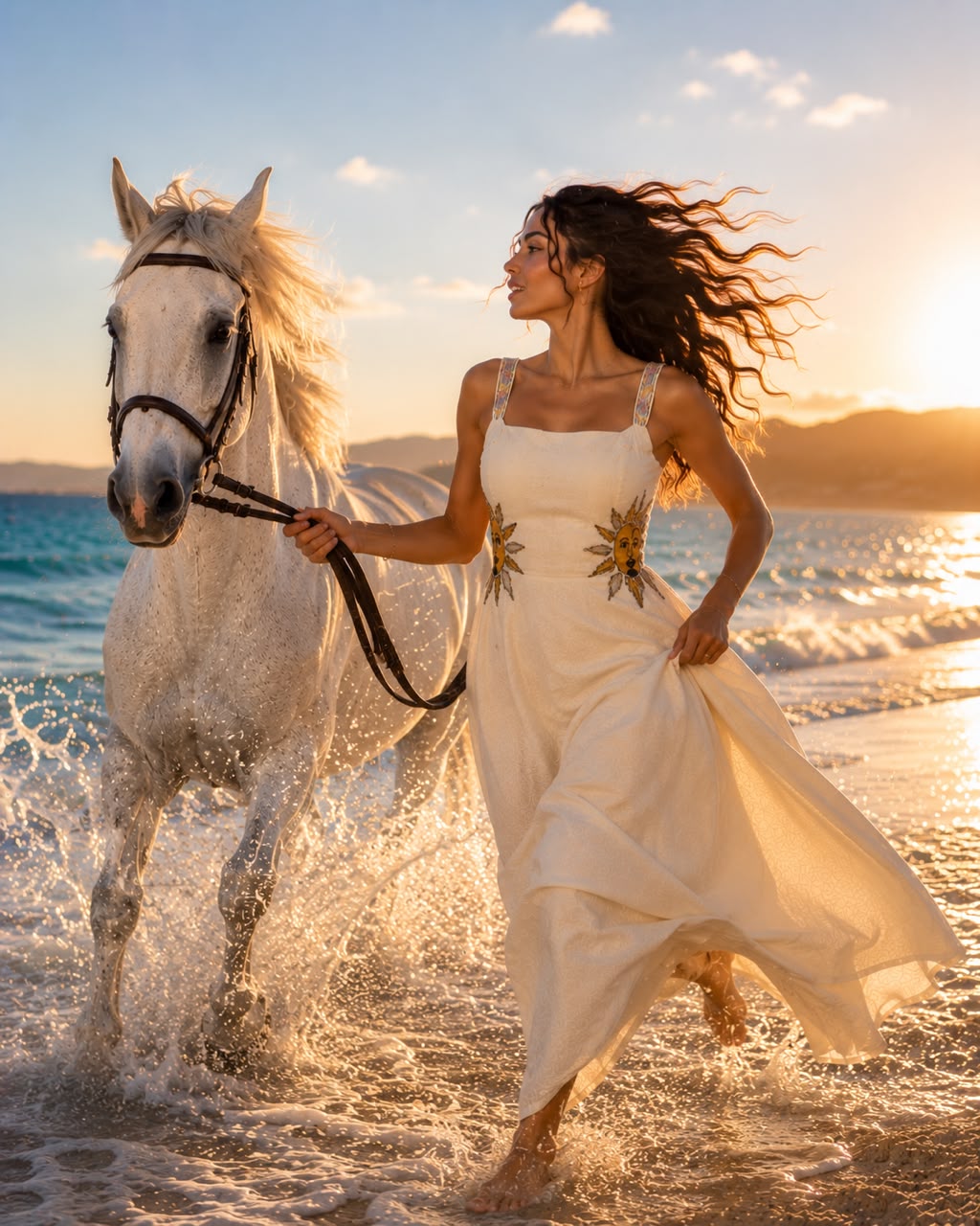 Sunset handmade beaded dress