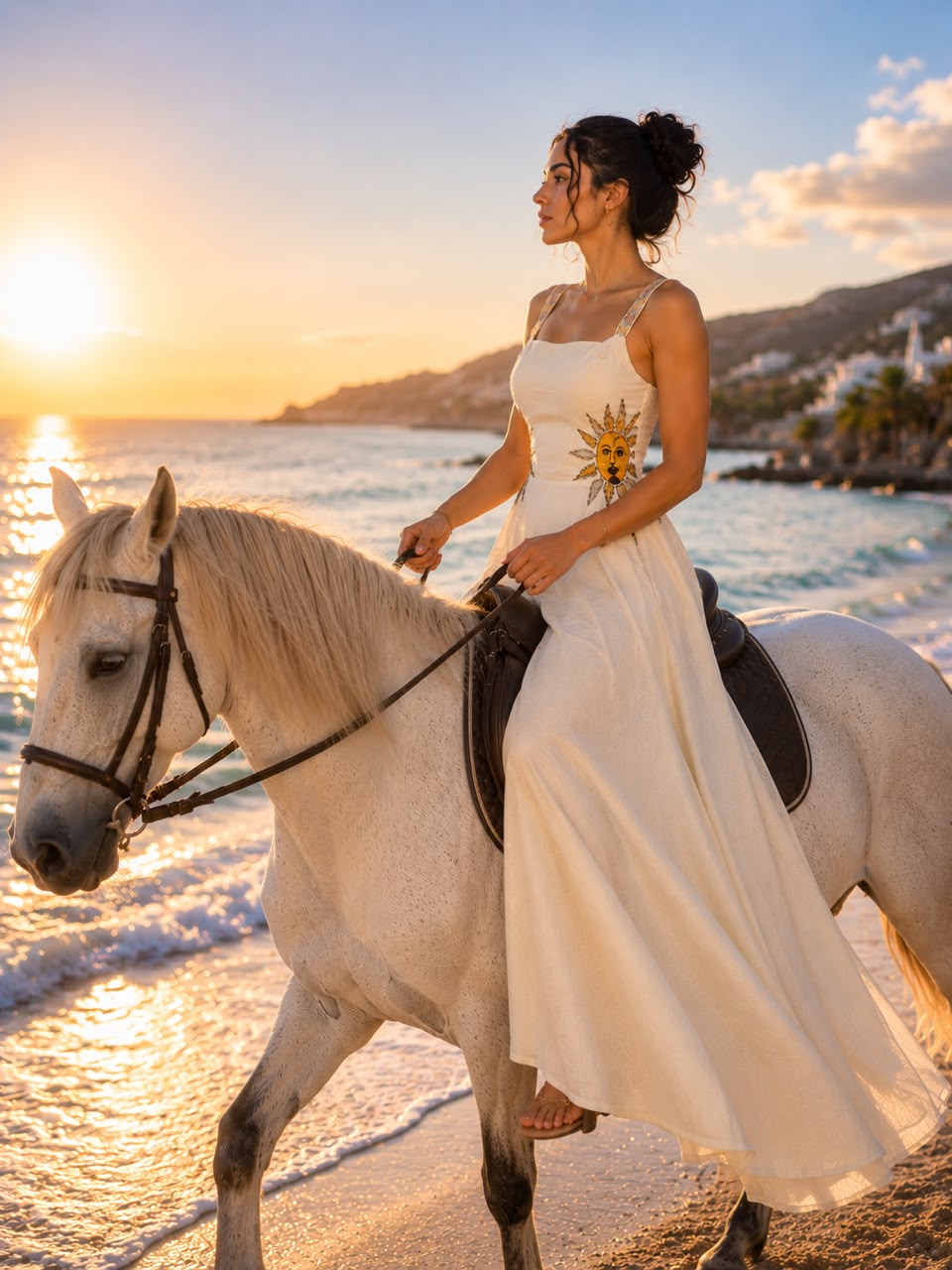 Sunset handmade beaded dress